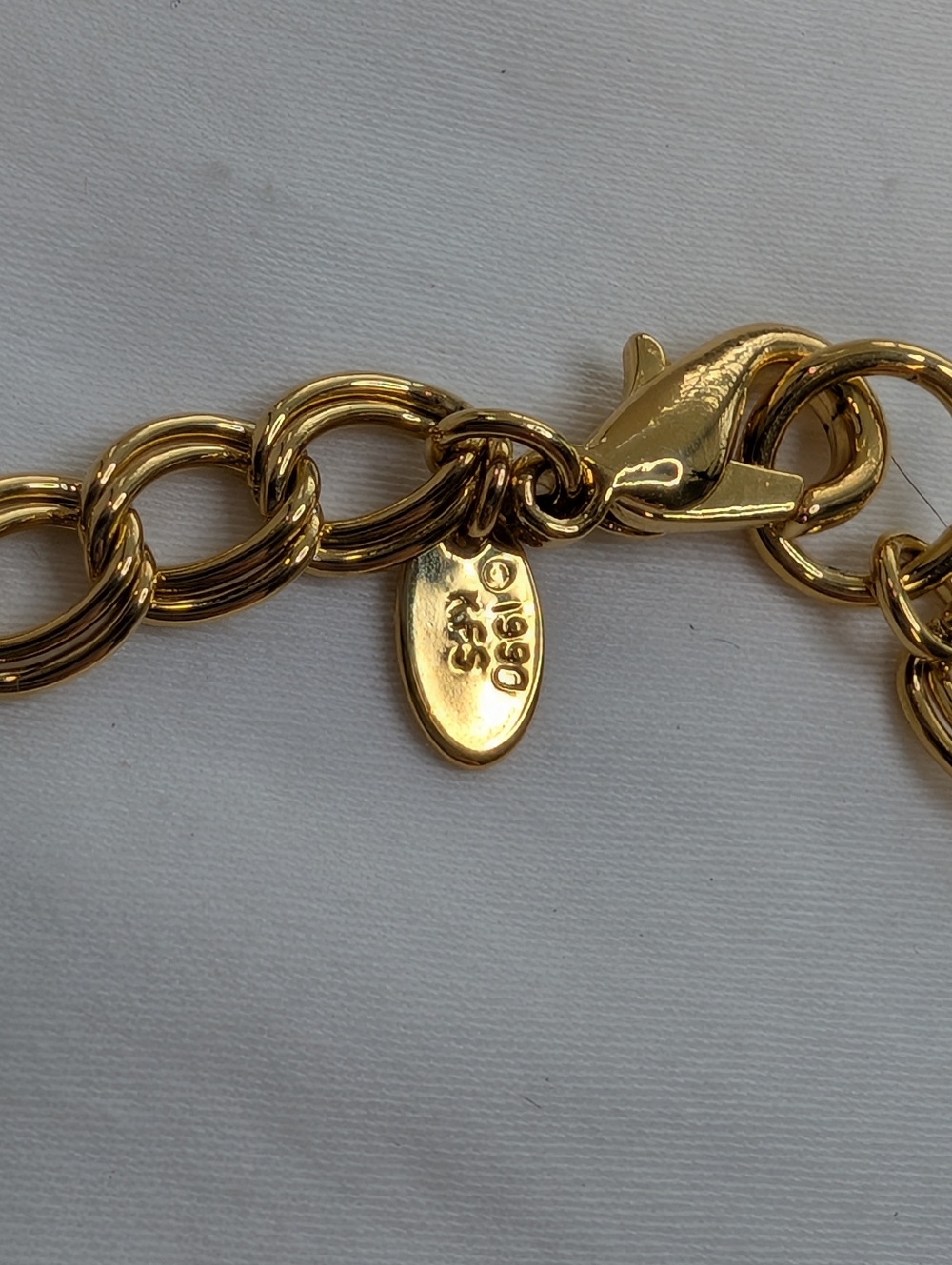 1990s Popeye Charm Bracelet - Vintage Gold Tone Jewelry - Picture 4 of 7